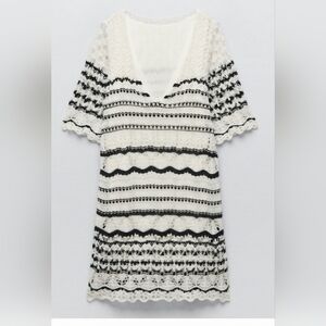 Zara Crochet Knit Mini Dress